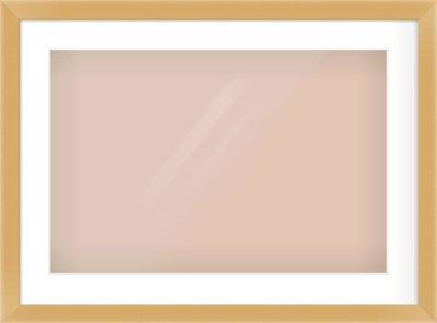 Matte Gold Flat Frame for 600 × 400mm artwork, with Smooth White Single Mount