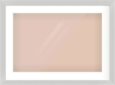 Matte Silver Flat Frame for 600 × 400mm artwork, with Smooth White Single Mount