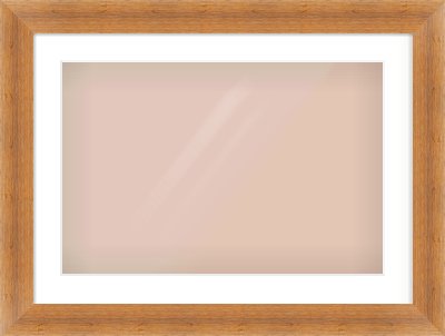Antique Pine Flat Frame for 600 × 400mm artwork, with Smooth White Single Mount