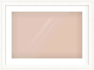 White Spoon Frame for 600 × 400mm artwork, with Smooth White Single Mount
