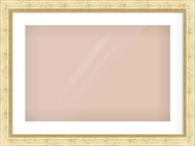 Gold Reverse Frame for 600 × 400mm artwork, with Smooth White Single Mount