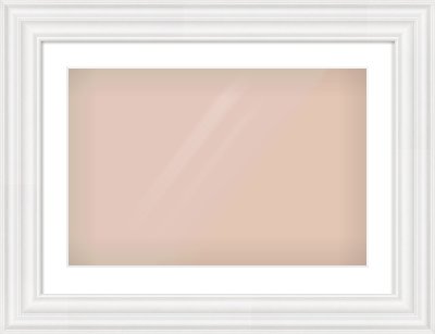 White Spoon Frame for 600 × 400mm artwork, with Smooth White Single Mount
