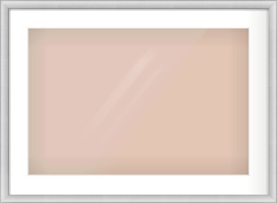 Silver Cushion Frame for 600 × 400mm artwork, with Smooth White Single Mount