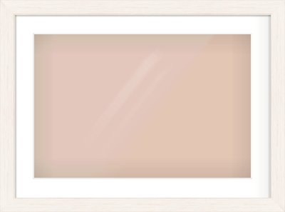 Ivory Driftwood Flat Frame for 600 × 400mm artwork, with Smooth White Single Mount