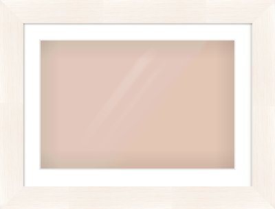 Ivory Driftwood Flat Frame for 600 × 400mm artwork, with Smooth White Single Mount