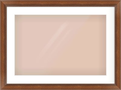 Brown Flat Frame for 600 × 400mm artwork, with Smooth White Single Mount