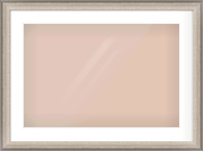 Champagne Silver Scoop Frame for 600 × 400mm artwork, with Smooth White Single Mount