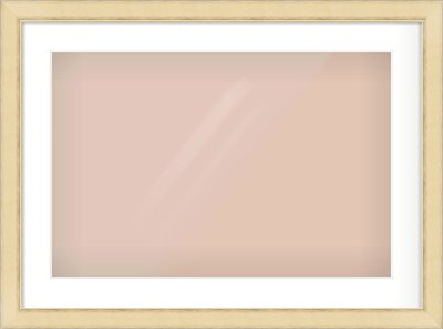 Gold Flat Frame for 600 × 400mm artwork, with Smooth White Single Mount