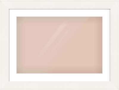 Ivory Flat Frame for 600 × 400mm artwork, with Smooth White Single Mount