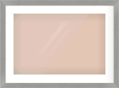 Pale Grey Flat Frame for 600 × 400mm artwork, with Smooth White Single Mount