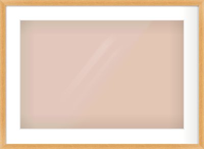 Oak Veneer Flat Frame for 600 × 400mm artwork, with Smooth White Single Mount