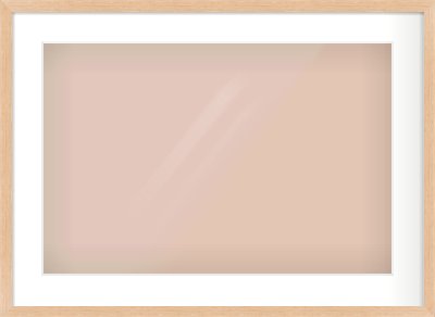 Light Oak Veneer Flat Frame for 600 × 400mm artwork, with Smooth White Single Mount