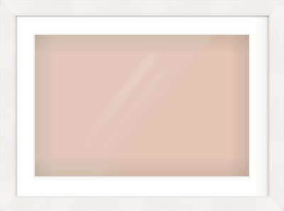 White Beveled Frame for 600 × 400mm artwork, with Smooth White Single Mount