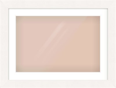 White Beveled Frame for 600 × 400mm artwork, with Smooth White Single Mount
