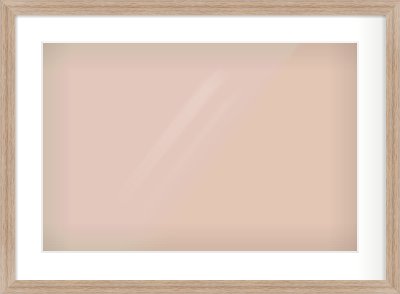 Light Walnut Flat Frame for 600 × 400mm artwork, with Smooth White Single Mount