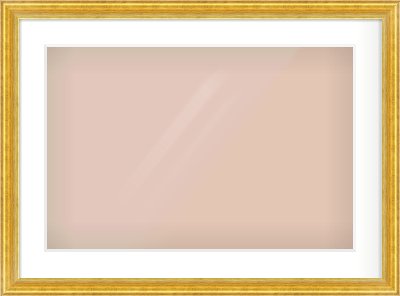 Gold Reverse Frame for 600 × 400mm artwork, with Smooth White Single Mount