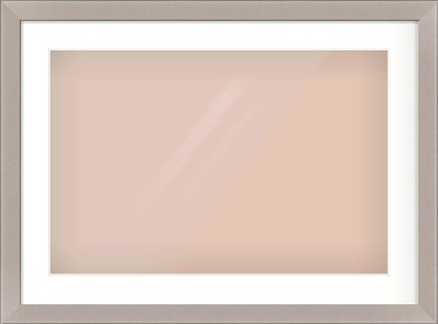 Brushed Silver & Black Sided Flat Frame for 600 × 400mm artwork, with Smooth White Single Mount