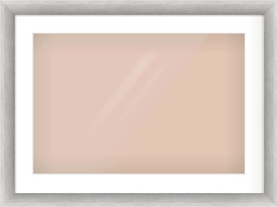 Silver Cushion Frame for 600 × 400mm artwork, with Smooth White Single Mount