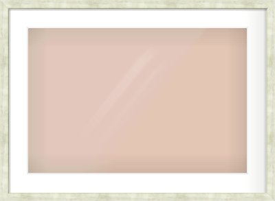 Champagne Flat Frame for 600 × 400mm artwork, with Smooth White Single Mount