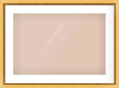 Gold Leaf Flat Frame for 600 × 400mm artwork, with Smooth White Single Mount