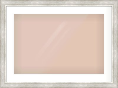 Silver Scoop Frame for 600 × 400mm artwork, with Smooth White Single Mount