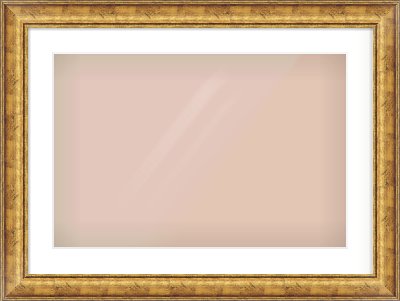 Gold Dome Frame for 600 × 400mm artwork, with Smooth White Single Mount
