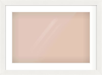 White Flat Frame for 600 × 400mm artwork, with Smooth White Single Mount
