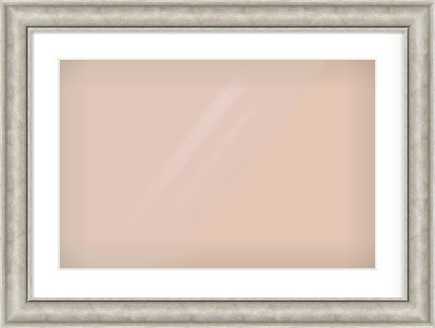 Silver Scoop Frame for 600 × 400mm artwork, with Smooth White Single Mount