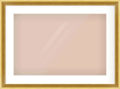 Gold Cushion Frame for 600 × 400mm artwork, with Smooth White Single Mount