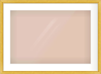 Gold Cushion Frame for 600 × 400mm artwork, with Smooth White Single Mount