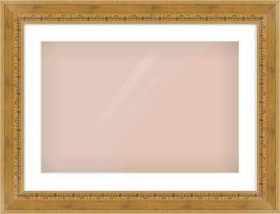 Gold Reverse Frame for 600 × 400mm artwork, with Smooth White Single Mount