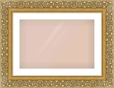 Gold Reverse Frame for 600 × 400mm artwork, with Smooth White Single Mount