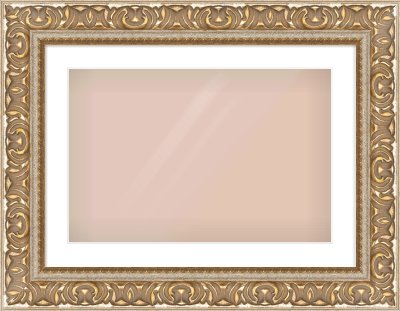 Silver / Gold Reverse Frame for 600 × 400mm artwork, with Smooth White Single Mount