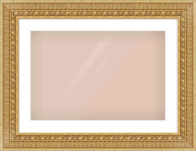 Gold Reverse Frame for 600 × 400mm artwork, with Smooth White Single Mount