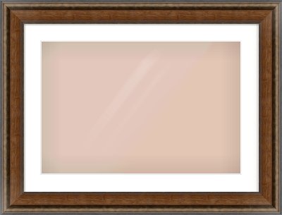 Walnut / Pewter Spoon Frame for 600 × 400mm artwork, with Smooth White Single Mount