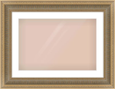 Gold Spoon Frame for 600 × 400mm artwork, with Smooth White Single Mount