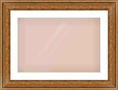 Gold Scoop Frame for 600 × 400mm artwork, with Smooth White Single Mount