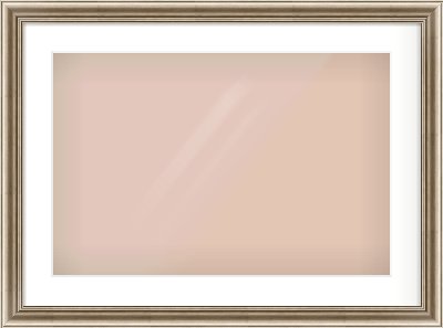 Silver Cushion Frame for 600 × 400mm artwork, with Smooth White Single Mount