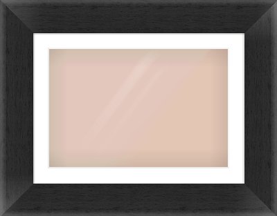 Black Flat Frame for 600 × 400mm artwork, with Smooth White Single Mount