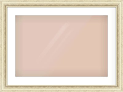Ivory Distressed Frame for 600 × 400mm artwork, with Smooth White Single Mount
