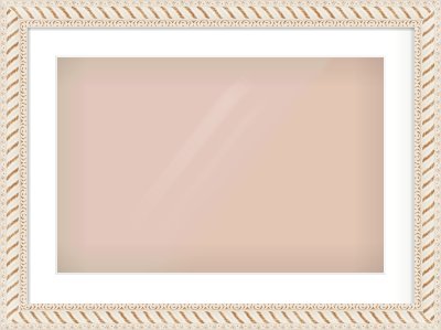 Off White & Gold Dome Frame for 600 × 400mm artwork, with Smooth White Single Mount