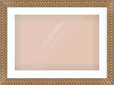 Gold Rope Frame for 600 × 400mm artwork, with Smooth White Single Mount