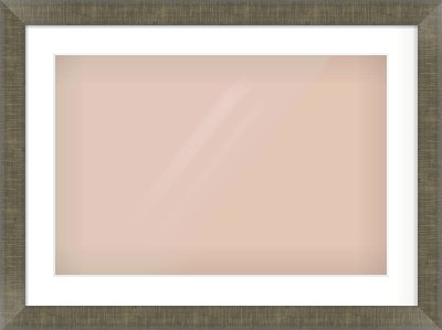 Brushed Pewter Flat Frame for 600 × 400mm artwork, with Smooth White Single Mount