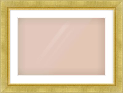 Gold Reverse Frame for 600 × 400mm artwork, with Smooth White Single Mount