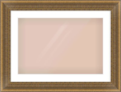 Gold Scoop Frame for 600 × 400mm artwork, with Smooth White Single Mount