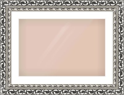 Silver Reverse Frame for 600 × 400mm artwork, with Smooth White Single Mount