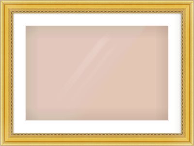 Gold Spoon Frame for 600 × 400mm artwork, with Smooth White Single Mount