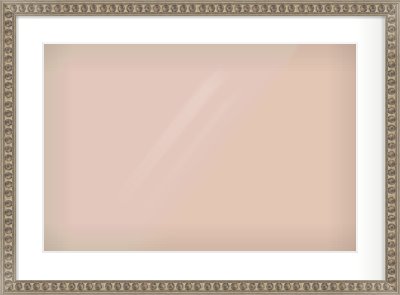 Silver Cushion Frame for 600 × 400mm artwork, with Smooth White Single Mount