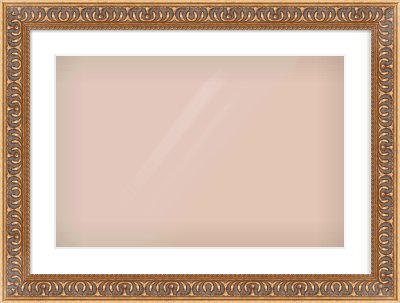 Gold Reverse Frame for 600 × 400mm artwork, with Smooth White Single Mount