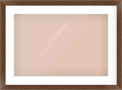 Brown Flat Frame for 600 × 400mm artwork, with Smooth White Single Mount